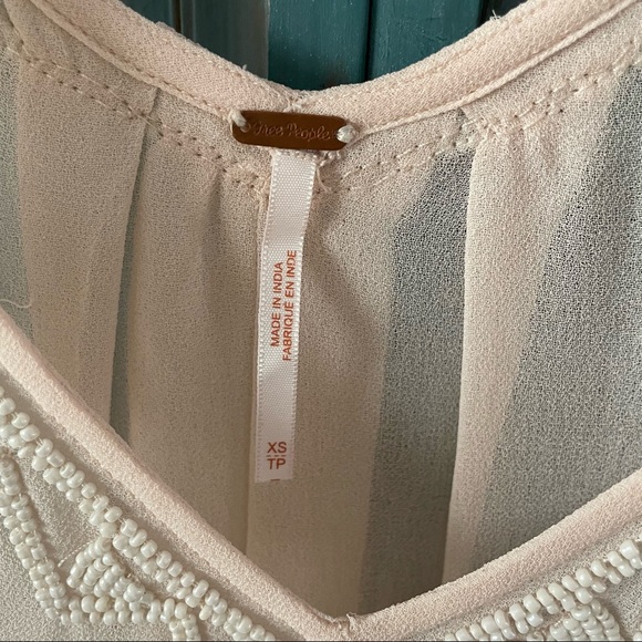 Free People Beaded Sleeveless Top Size XS - Picture 3 of 6